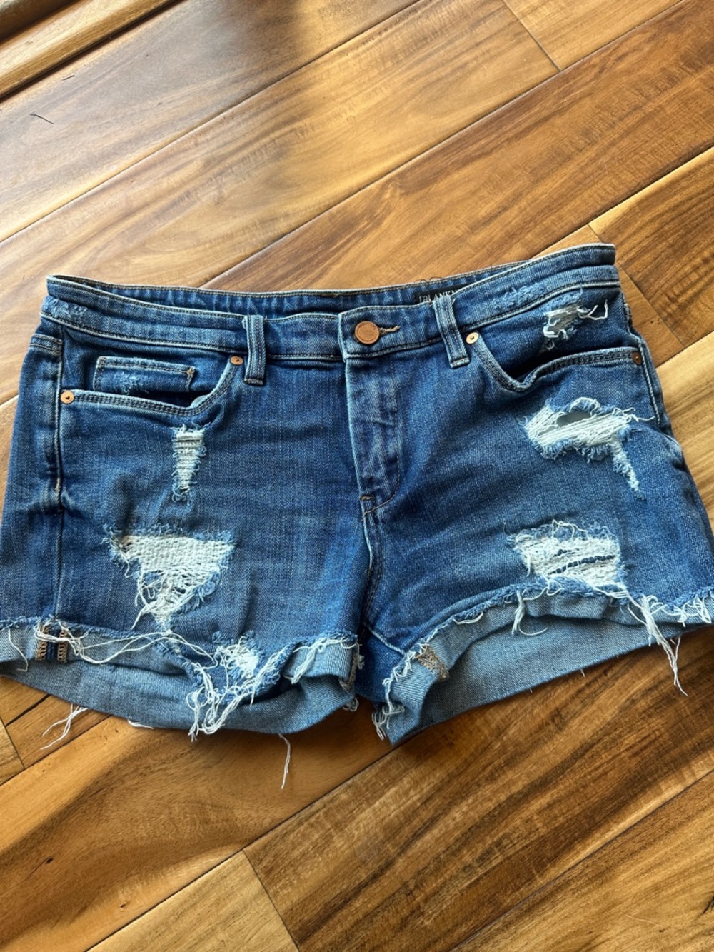 Blank NYC Distressed Blue Denim Cutoff Shorts